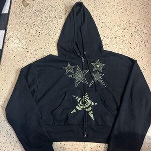 Black Hoodie with Star Graphics